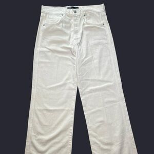 Veronica Beard Off-White Wide Leg Jeans